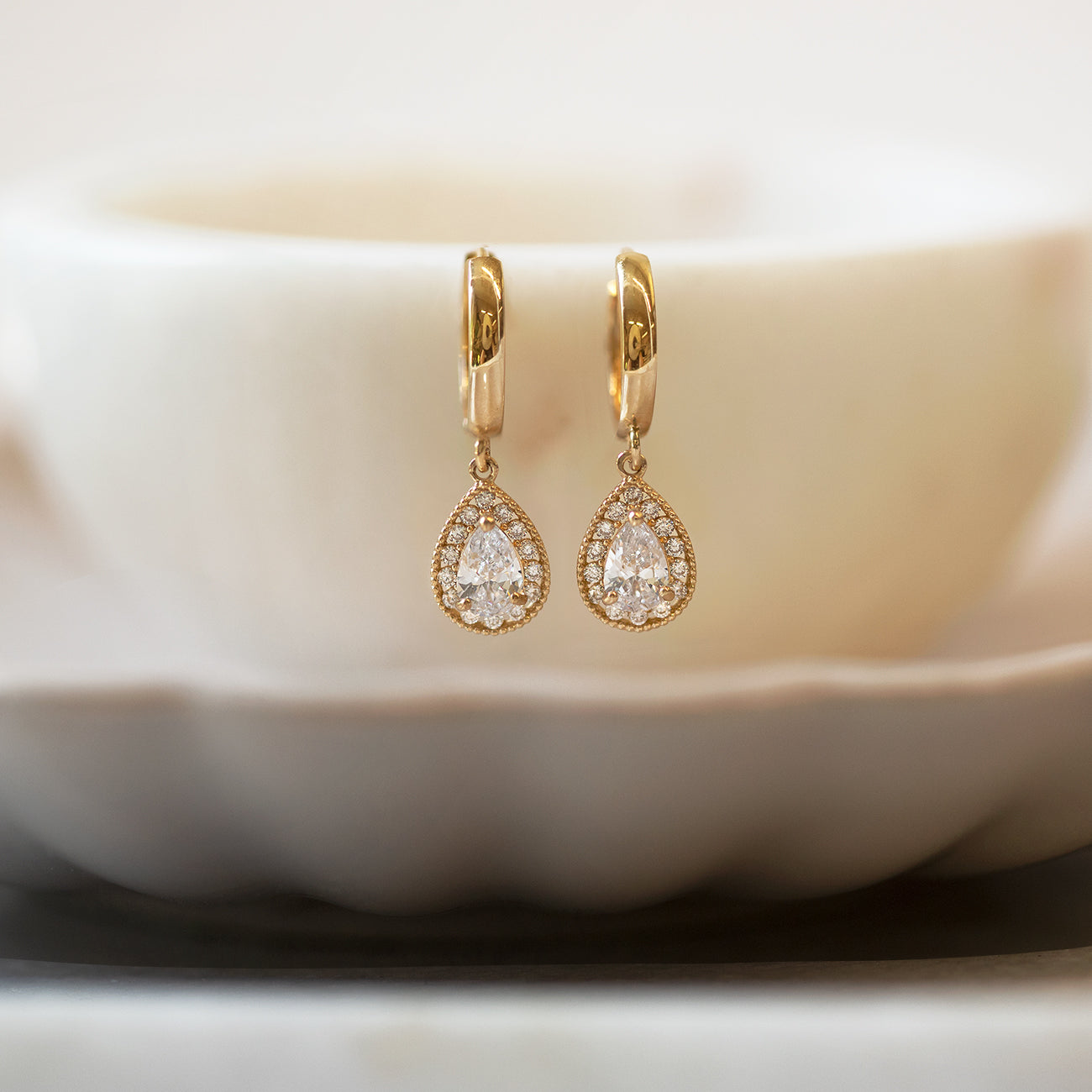 Pear Dangle Hoop 18K Gold Plated Earrings | Mix Mix Style [Hot Seller]-Mix MIx Style