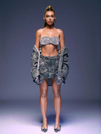 Camouflage Pocket Zipper Denim Mini Skirt | Mix Mix Style [Hot Seller]-Mix MIx Style