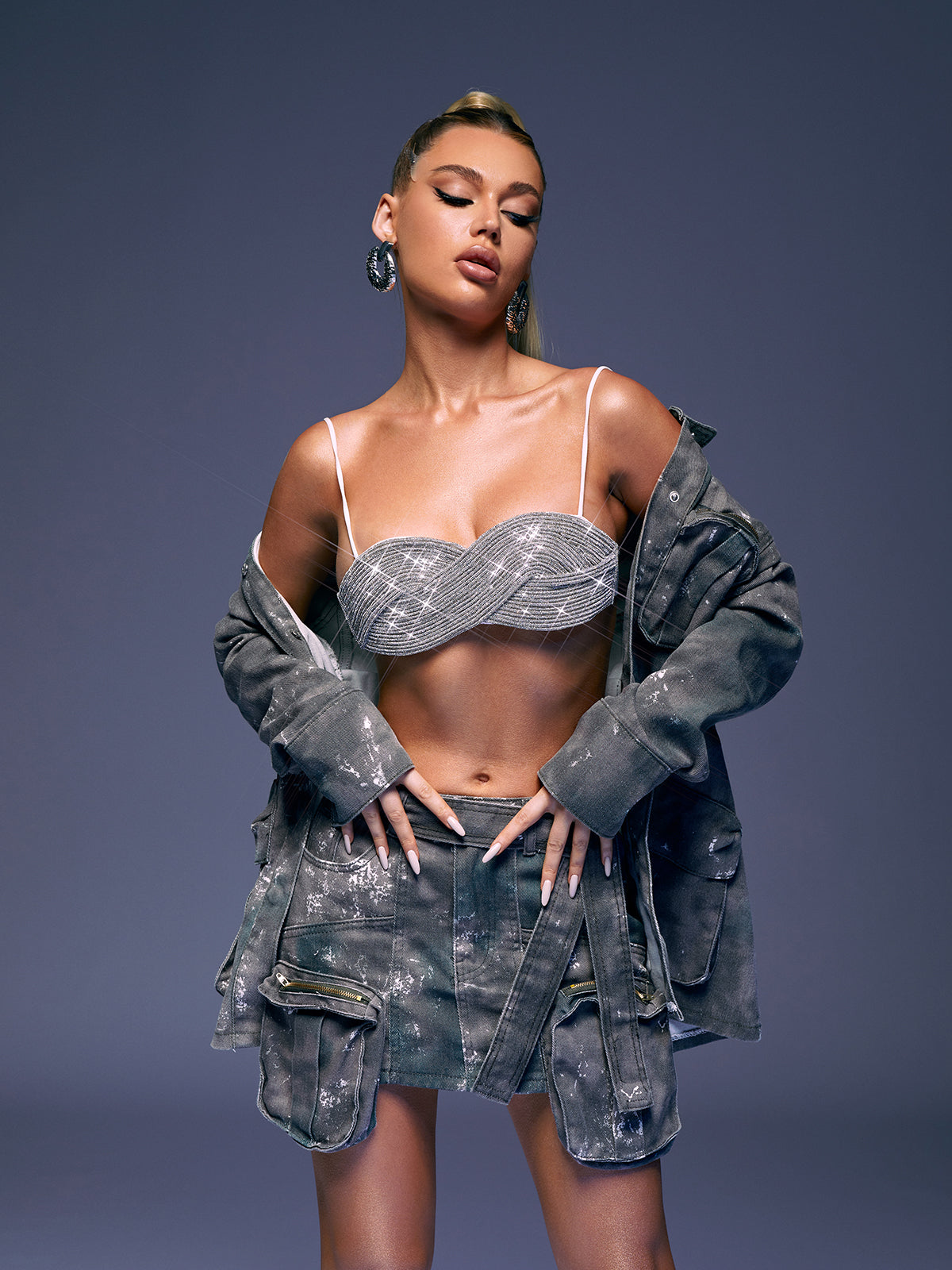 Camouflage Pocket Zipper Denim Mini Skirt | Mix Mix Style [Hot Seller]-Mix MIx Style