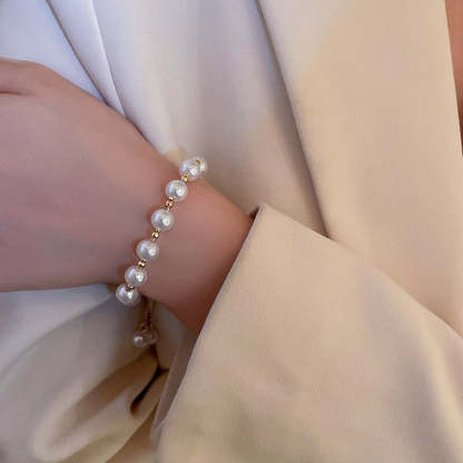 Elegant Akoyaa Pearl 18k Gold Plated Bracelet | Mix Mix Style [Hot Seller]-Mix MIx Style