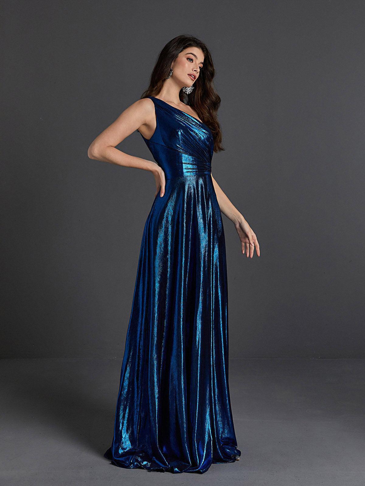 Emeline One Shoulder Satin Maxi Dress-Mix MIx Style