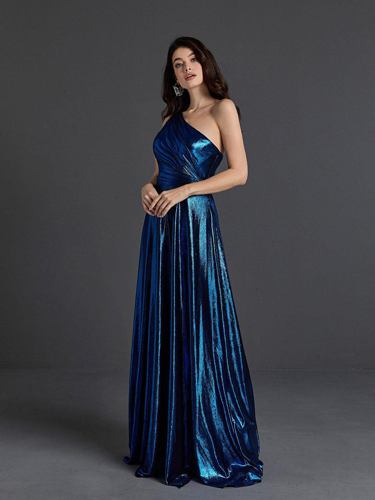 Emeline One Shoulder Satin Maxi Dress-Mix MIx Style