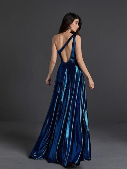 Emeline One Shoulder Satin Maxi Dress-Mix MIx Style