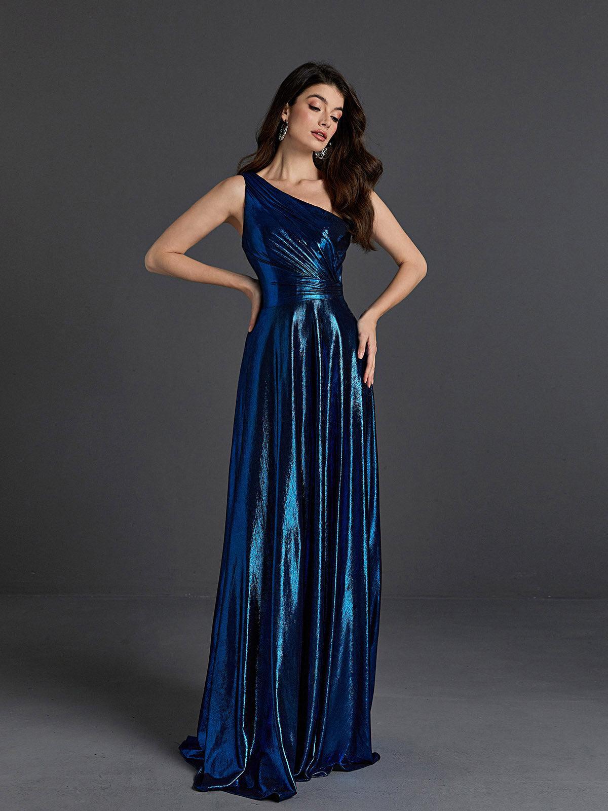 Emeline One Shoulder Satin Maxi Dress-Mix MIx Style