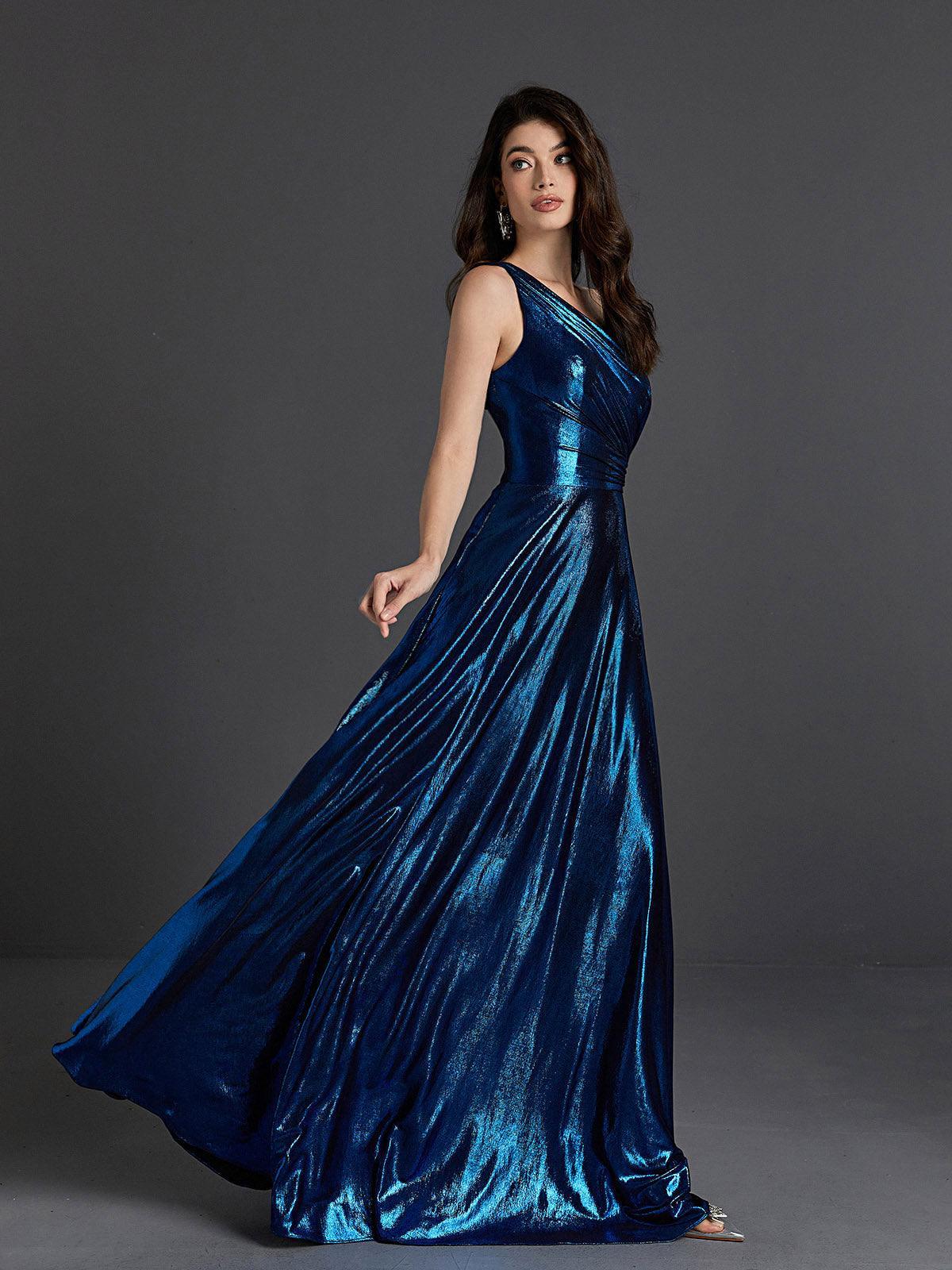 Emeline One Shoulder Satin Maxi Dress-Mix MIx Style