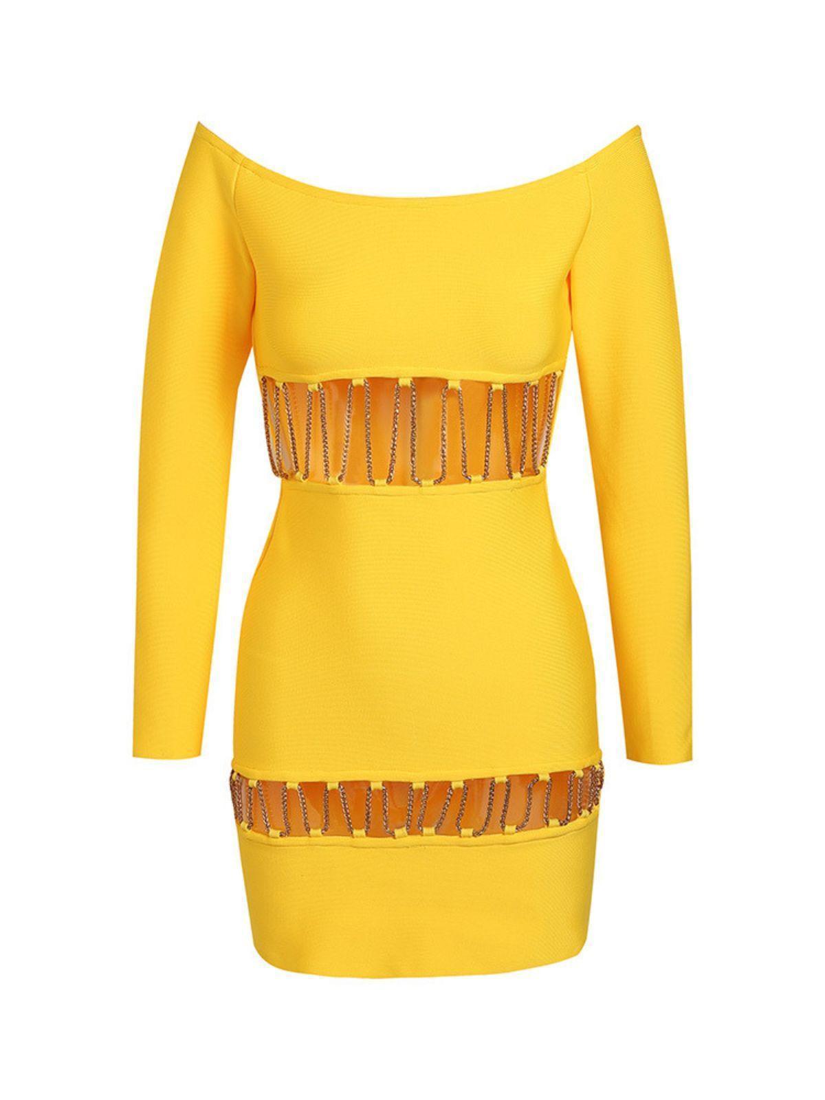 Emme Off Shoulder Cutout Bandage Dress-Mix MIx Style