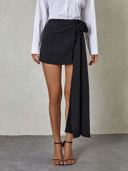 Eufemia Rose Draped Stripe Skirt-Mix MIx Style