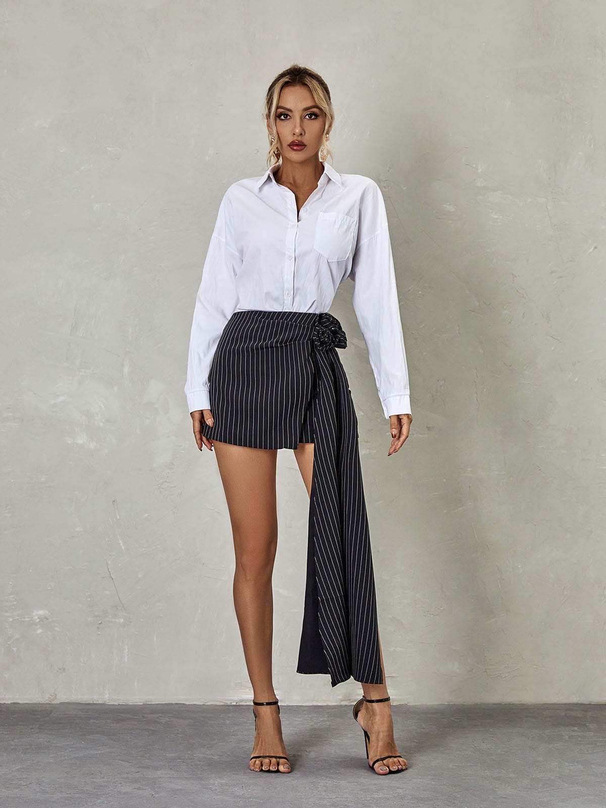 Eufemia Rose Draped Stripe Skirt-Mix MIx Style