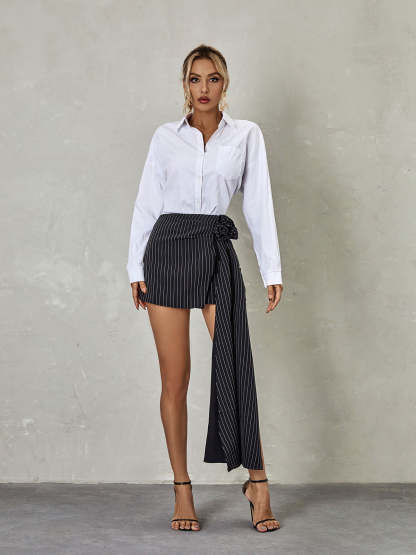 Eufemia Rose Draped Stripe Skirt-Mix MIx Style