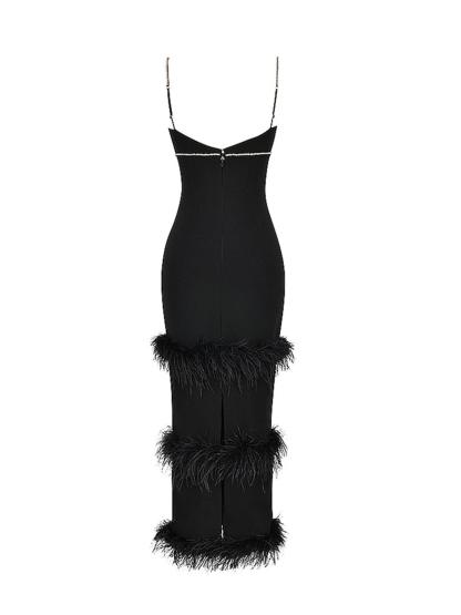 Evolet Rhinestone Feather Bandage Dress-Mix MIx Style