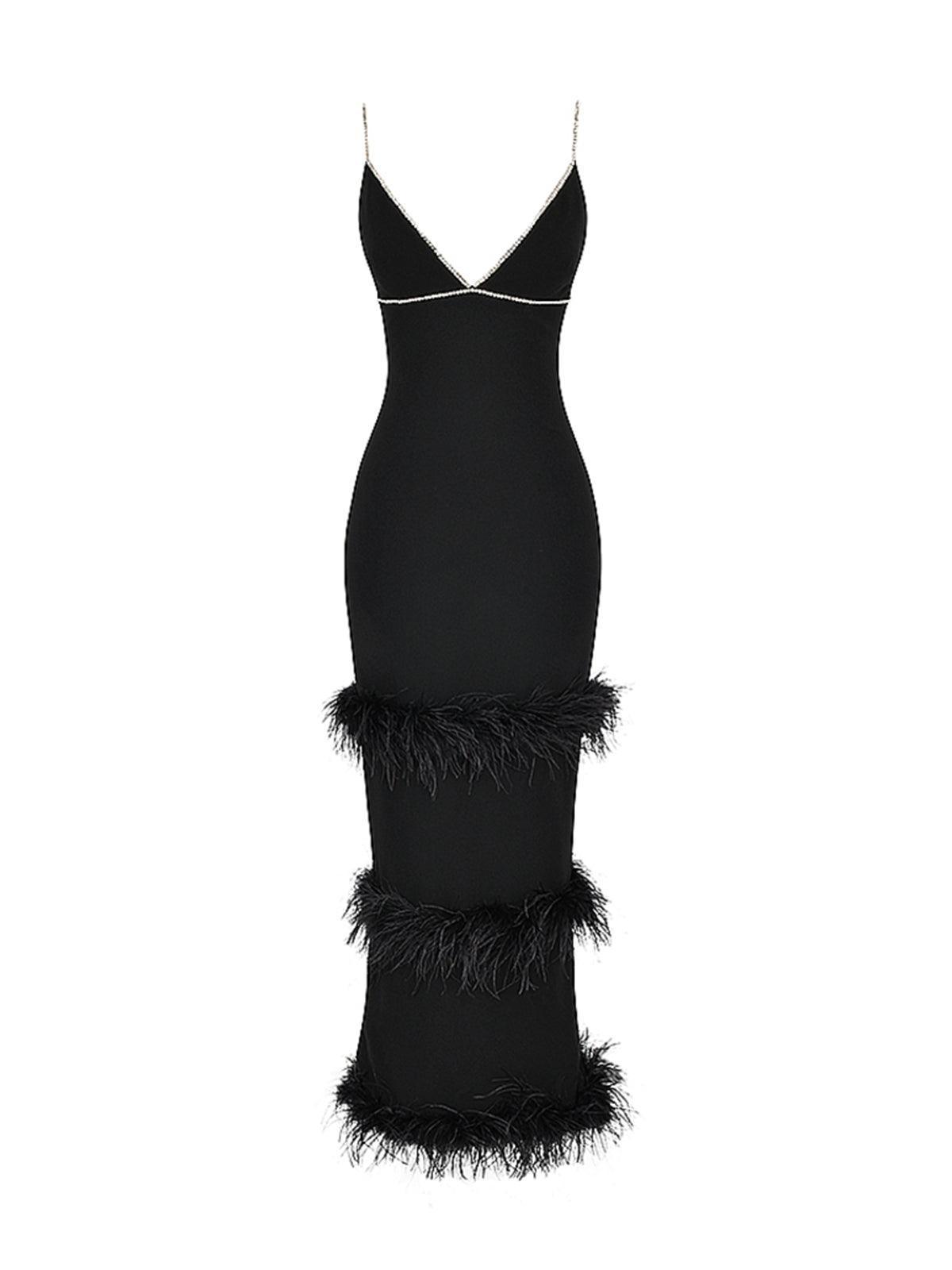 Evolet Rhinestone Feather Bandage Dress-Mix MIx Style