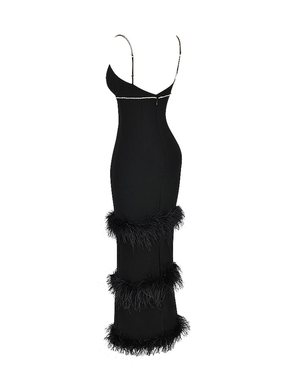 Evolet Rhinestone Feather Bandage Dress-Mix MIx Style