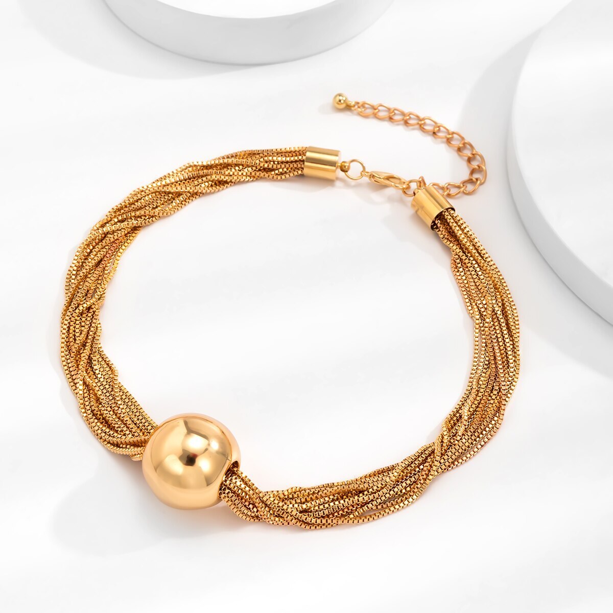 Chunky 18k Gold Plated Chain Necklace - Punk Big Ball Pendant Choker | Mix Mix Style [Hot Seller]-Mix MIx Style