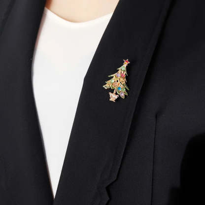 Christmas Tree Brooches Fashion Colorful Diamonds Xmas Gift Brooch Pins Accessories | Mix Mix Style [Hot Seller]-Mix MIx Style