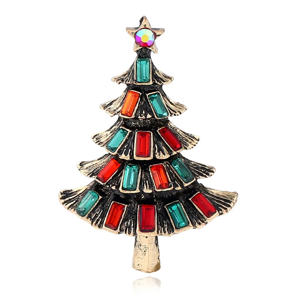 Christmas Tree Brooches Fashion Colorful Diamonds Xmas Gift Brooch Pins Accessories | Mix Mix Style [Hot Seller]-Mix MIx Style