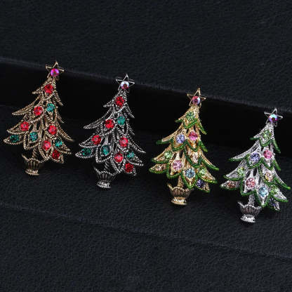 Christmas Tree Brooches Fashion Colorful Diamonds Xmas Gift Brooch Pins Accessories | Mix Mix Style [Hot Seller]-Mix MIx Style