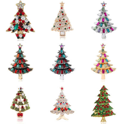 Christmas Tree Brooches Fashion Colorful Diamonds Xmas Gift Brooch Pins Accessories | Mix Mix Style [Hot Seller]-Mix MIx Style