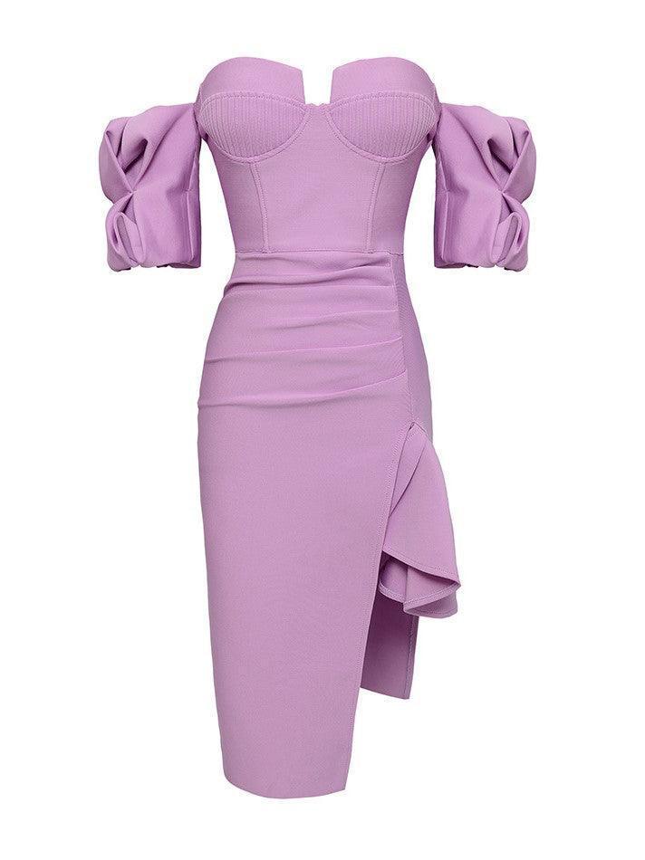 Fallon Off Shoulder Puff Sleeves Bandage Dress-Mix MIx Style