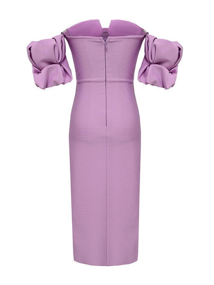 Fallon Off Shoulder Puff Sleeves Bandage Dress-Mix MIx Style