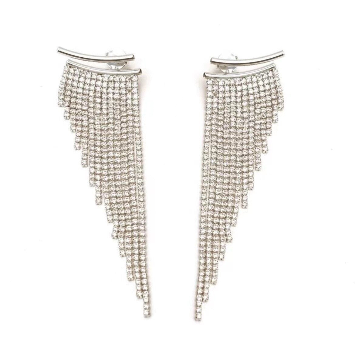 14K Gold Plated 925 Sterling Silver Tassel Long Pendant Earrings | Mix Mix Style [Hot Seller]-Mix MIx Style