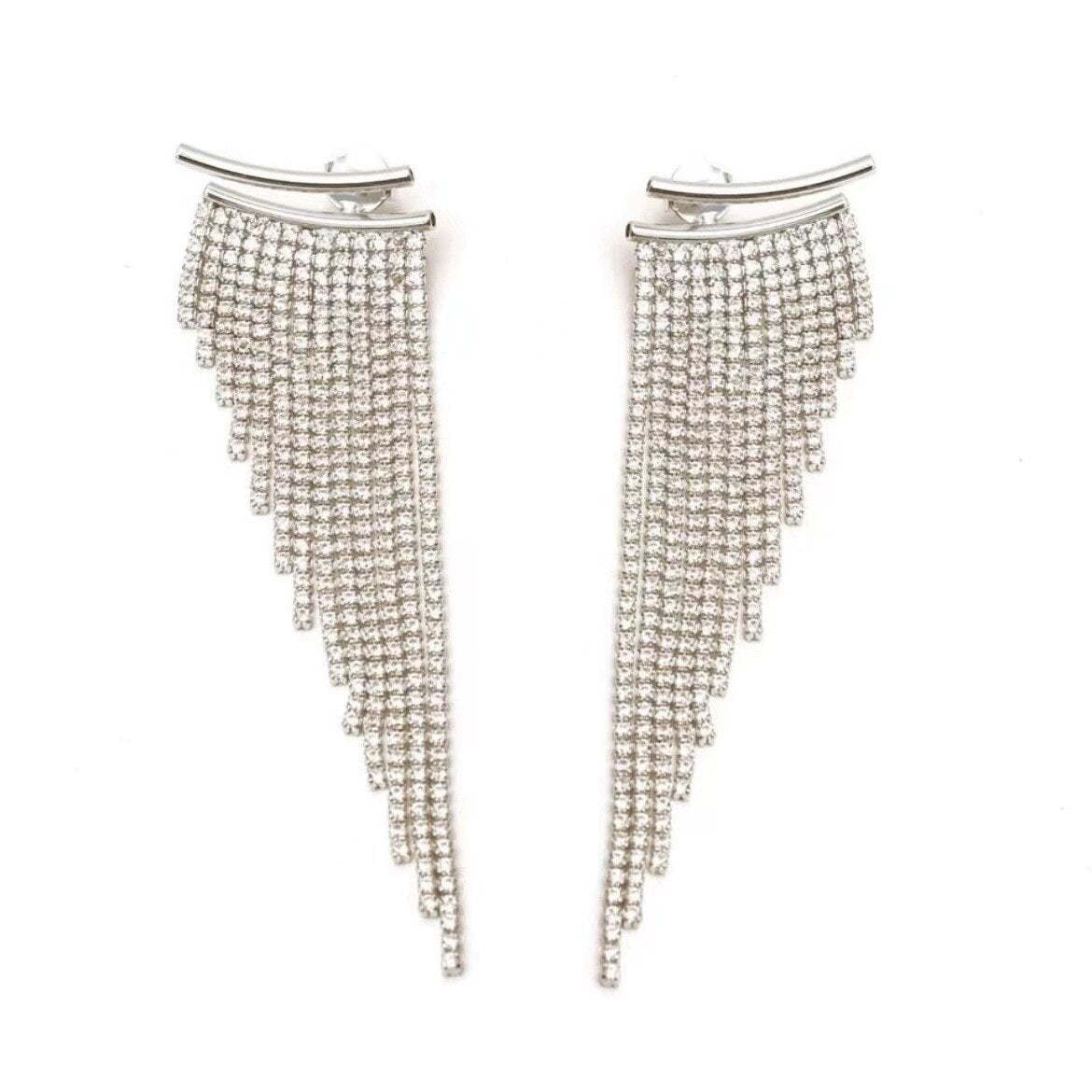 14K Gold Plated 925 Sterling Silver Tassel Long Pendant Earrings | Mix Mix Style [Hot Seller]-Mix MIx Style