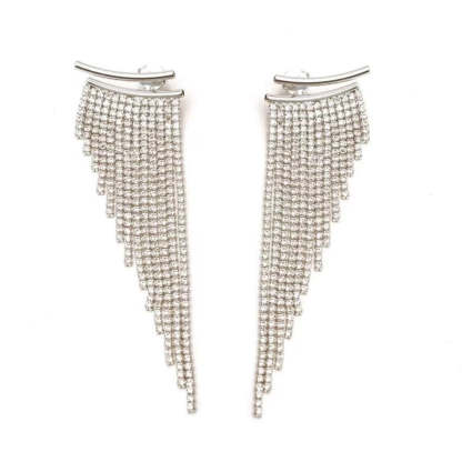 14K Gold Plated 925 Sterling Silver Tassel Long Pendant Earrings | Mix Mix Style [Hot Seller]-Mix MIx Style