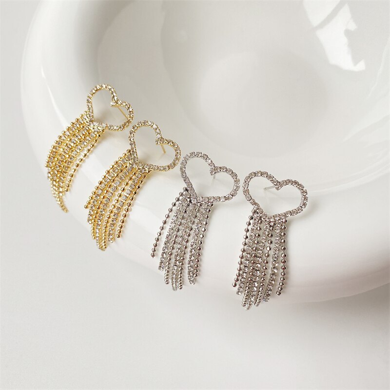 14K Gold Plated 925 Sterling Silver Tassel Long Pendant Earrings | Mix Mix Style [Hot Seller]-Mix MIx Style