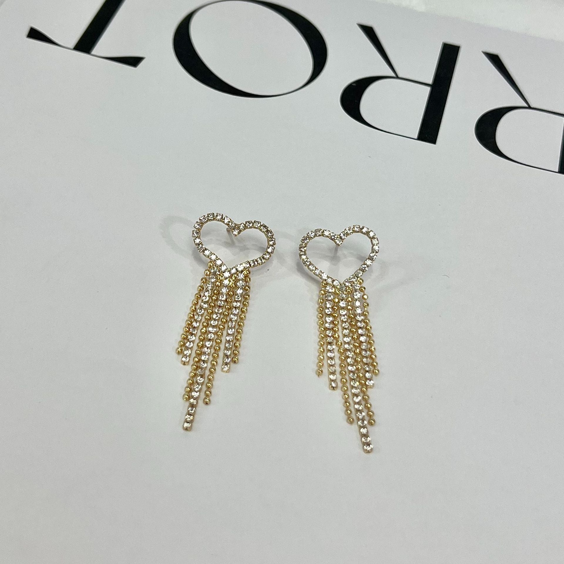 14K Gold Plated 925 Sterling Silver Tassel Long Pendant Earrings | Mix Mix Style [Hot Seller]-Mix MIx Style