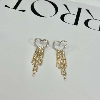 14K Gold Plated 925 Sterling Silver Tassel Long Pendant Earrings | Mix Mix Style [Hot Seller]-Mix MIx Style