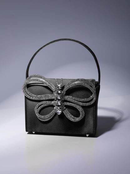 Fia Crystal Butterfly Clutch In Black-Mix MIx Style