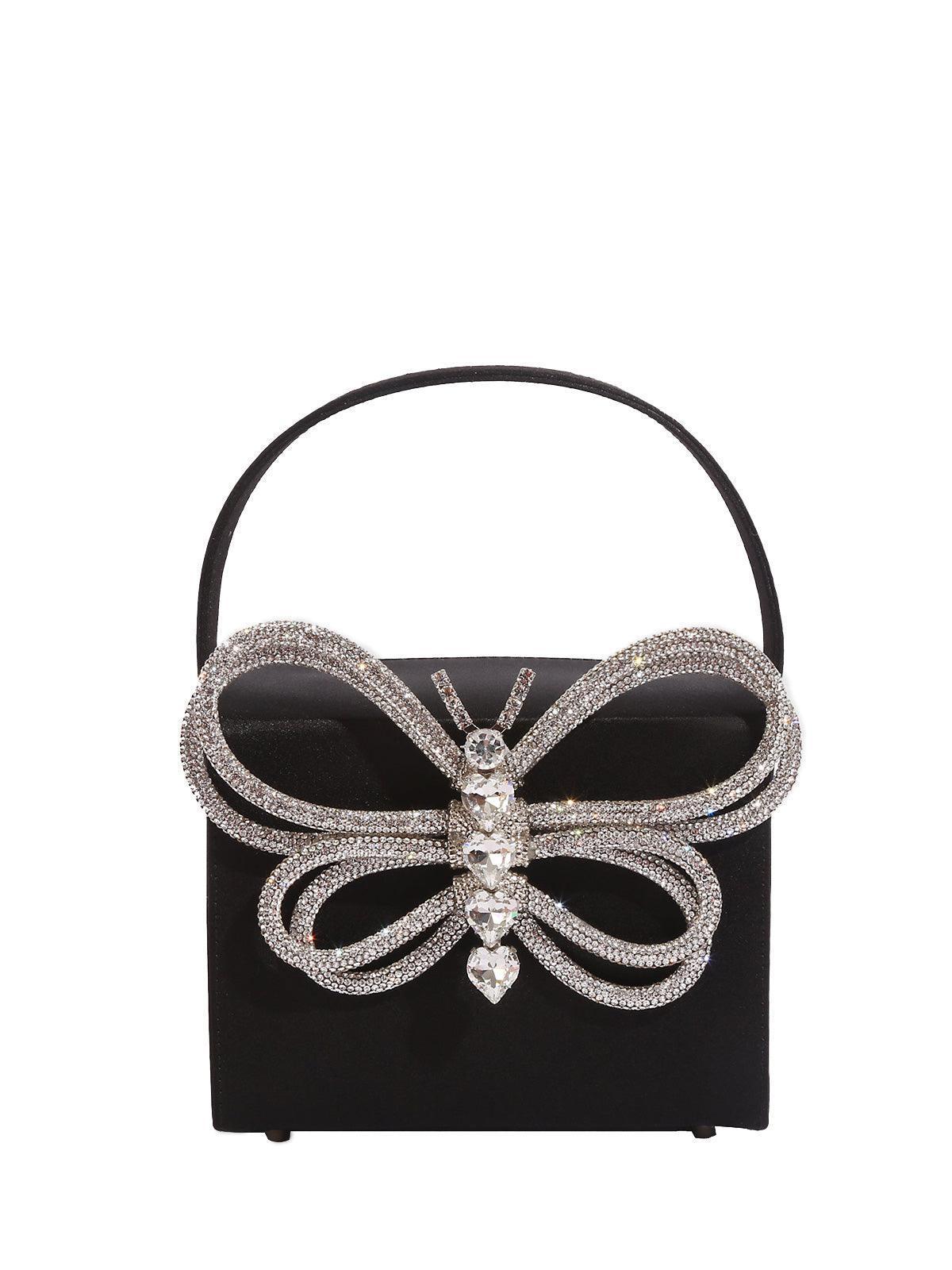 Fia Crystal Butterfly Clutch In Black-Mix MIx Style