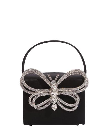 Fia Crystal Butterfly Clutch In Black-Mix MIx Style
