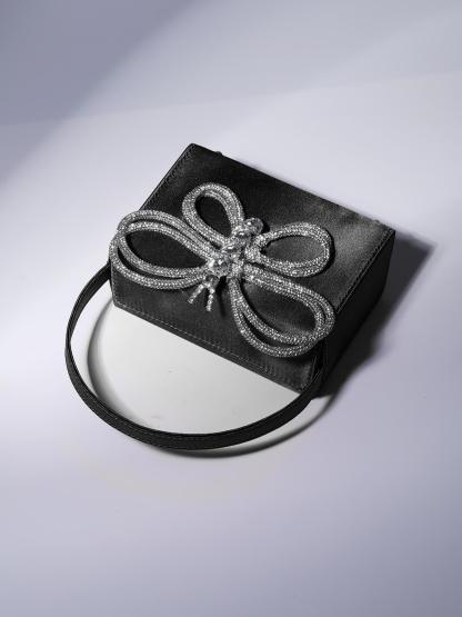 Fia Crystal Butterfly Clutch In Black-Mix MIx Style