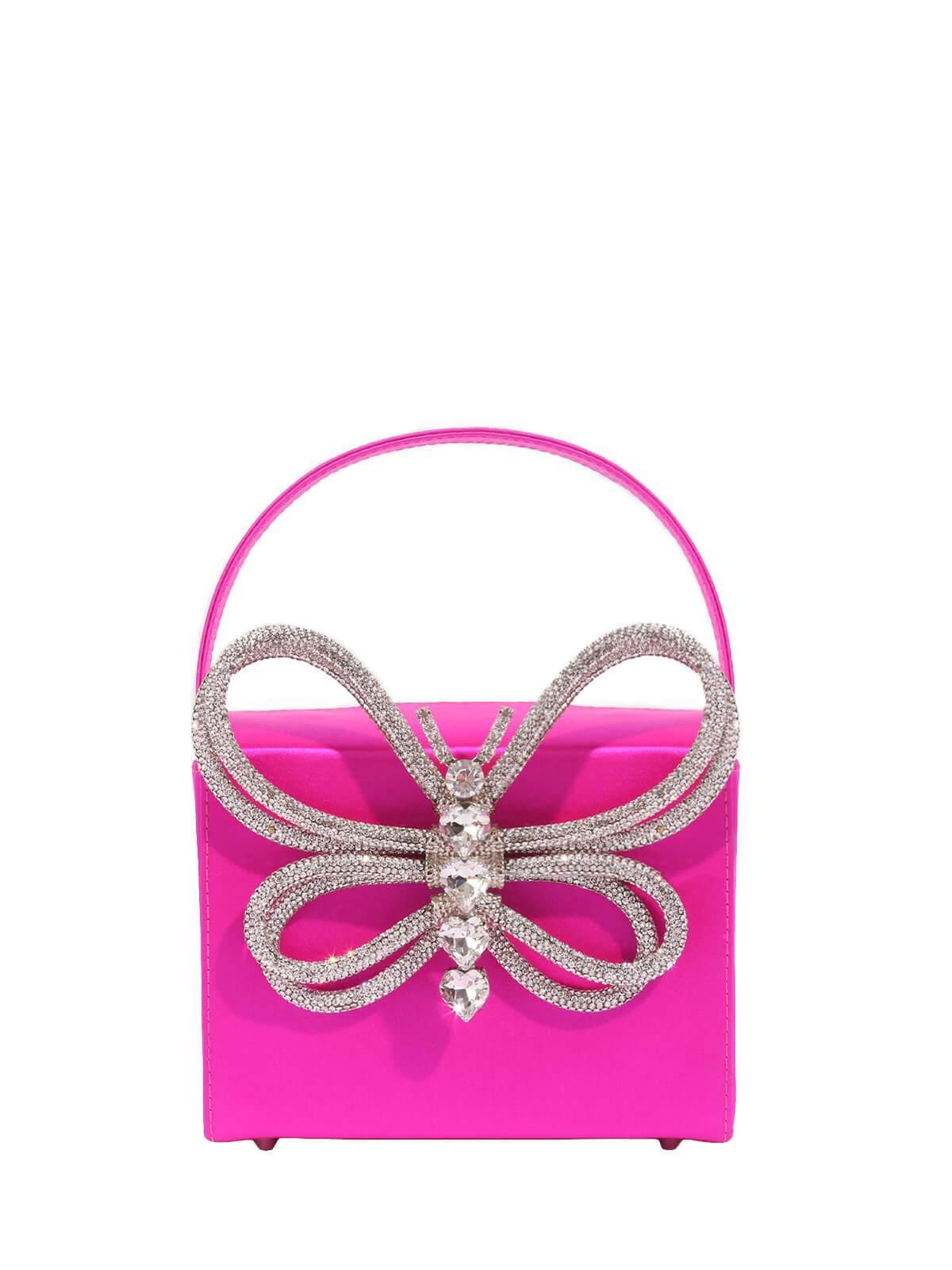 Fia Crystal Butterfly Clutch In Hot Pink-Mix MIx Style