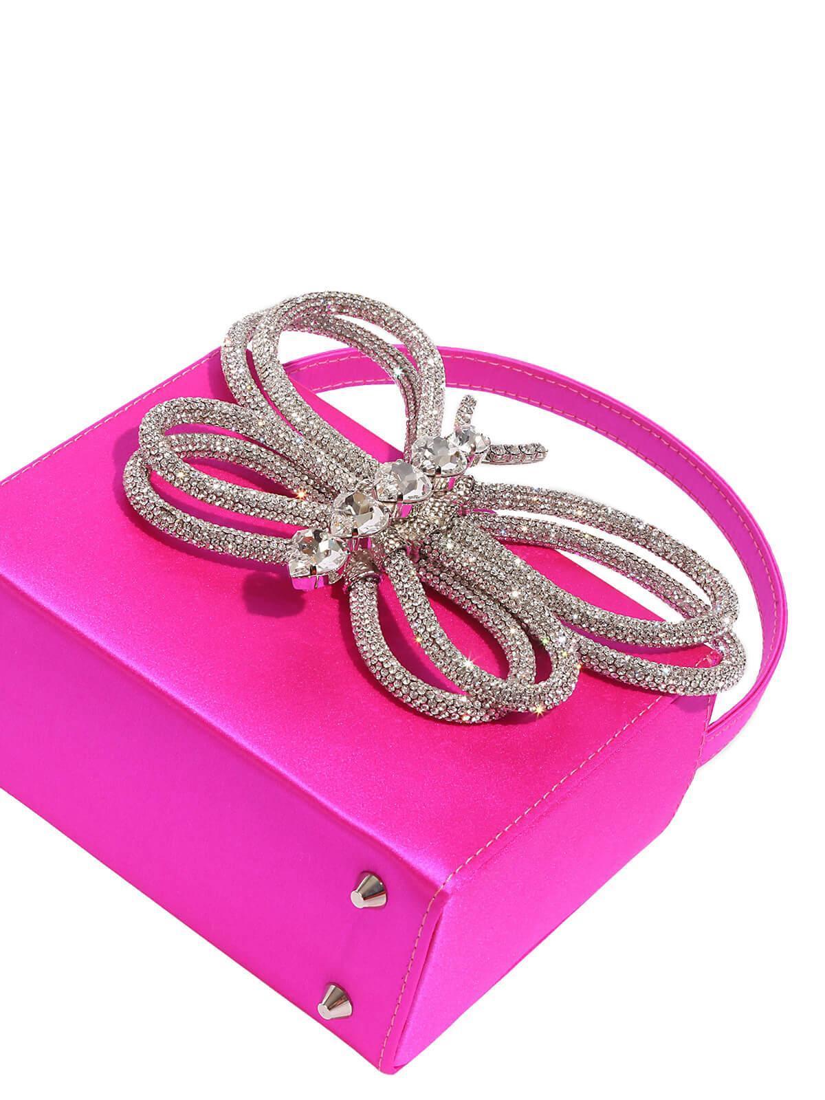 Fia Crystal Butterfly Clutch In Hot Pink-Mix MIx Style