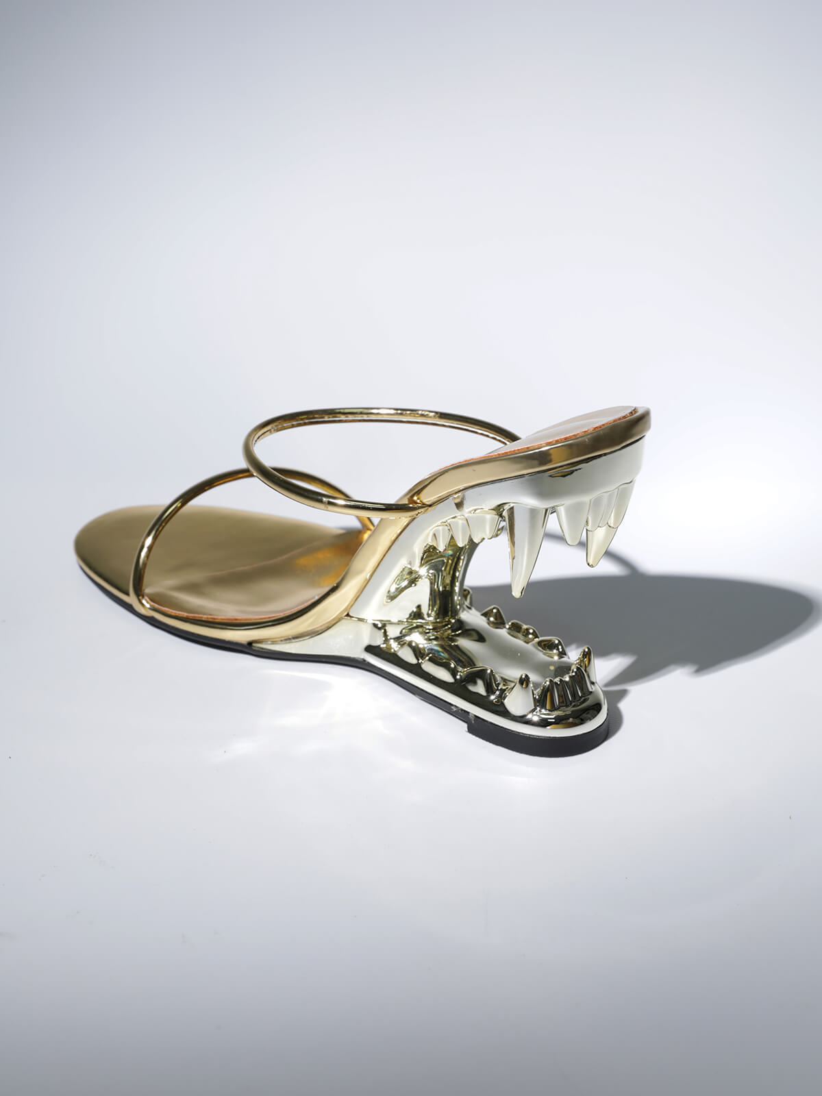 Gale Tiger Tooth Cutout Heels In Gold-Mix MIx Style