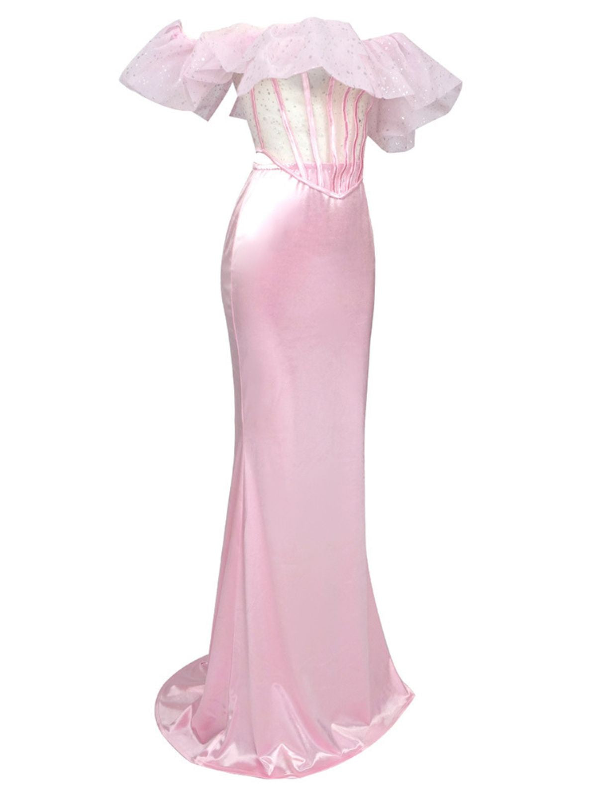 Garnet Off Shoulder Corset Satin Skirt Set-Mix MIx Style