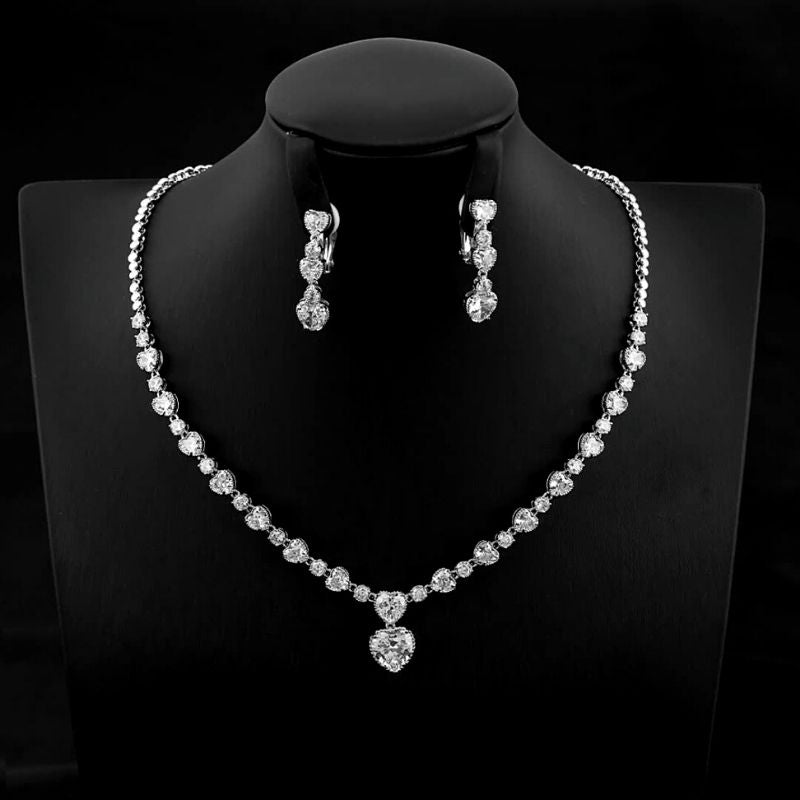 Glistening Gemstone Hearts Jewelry Set-Mix MIx Style