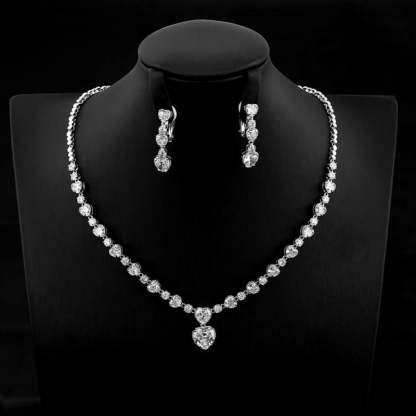 Glistening Gemstone Hearts Jewelry Set-Mix MIx Style