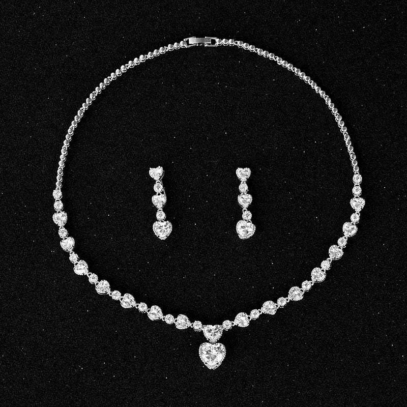 Glistening Gemstone Hearts Jewelry Set-Mix MIx Style