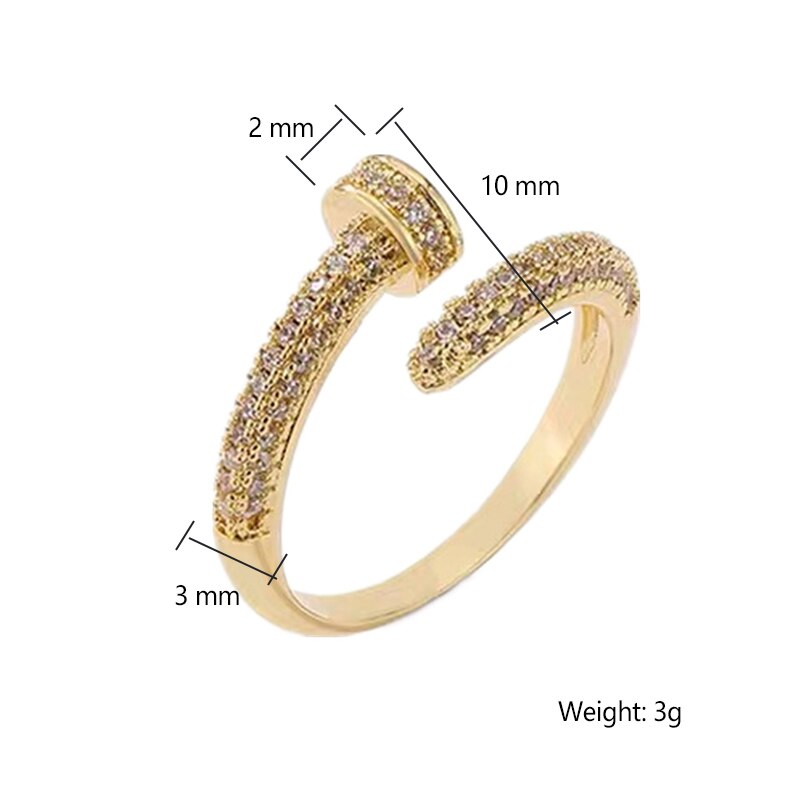 Geometric 18k Gold Plated with Moissanite Diamonds Ring | Mix Mix Style [Hot Seller]-Mix MIx Style