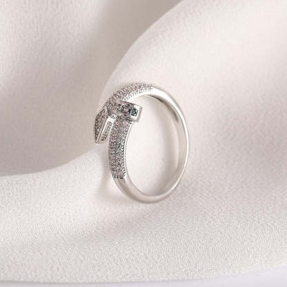 Geometric 18k Gold Plated with Moissanite Diamonds Ring | Mix Mix Style [Hot Seller]-Mix MIx Style