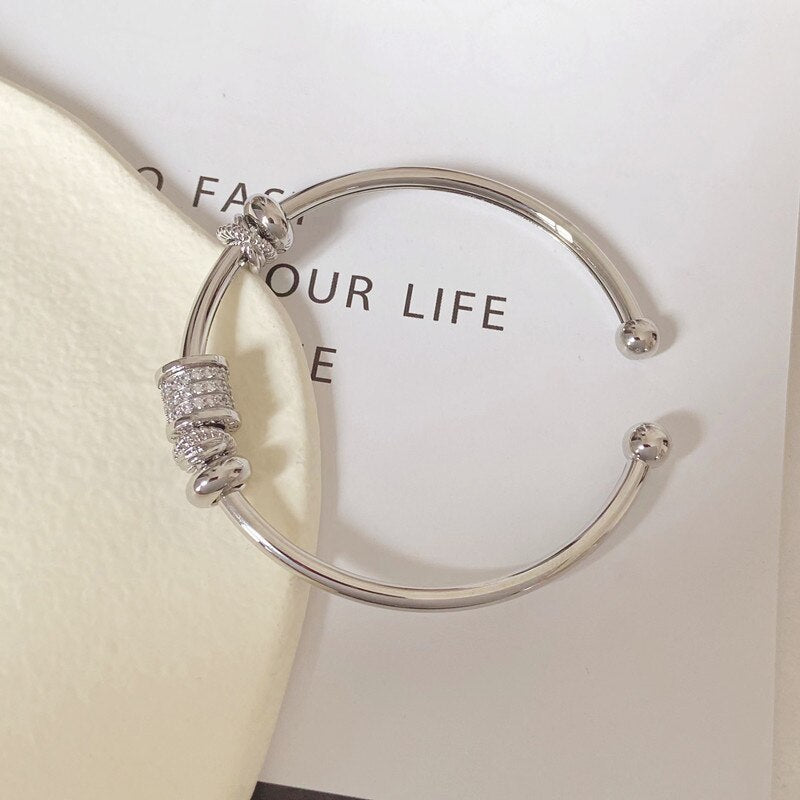 18k Gold Plated Adjustable  Cuff Bracelet with Moissanite Diamonds | Mix Mix Style [Hot Seller]-Mix MIx Style