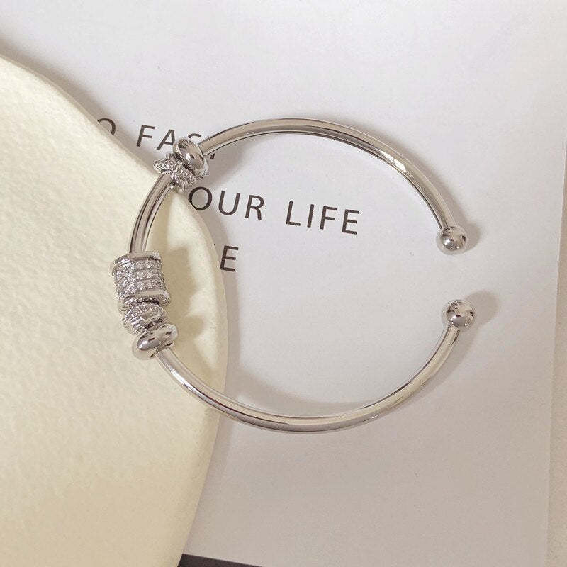 18k Gold Plated Adjustable  Cuff Bracelet with Moissanite Diamonds | Mix Mix Style [Hot Seller]-Mix MIx Style