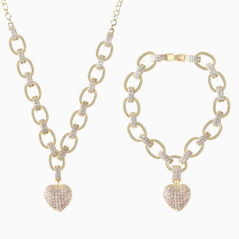The Hills Heart Pendant Jewelry Set-Mix MIx Style
