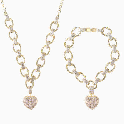 The Hills Heart Pendant Jewelry Set-Mix MIx Style