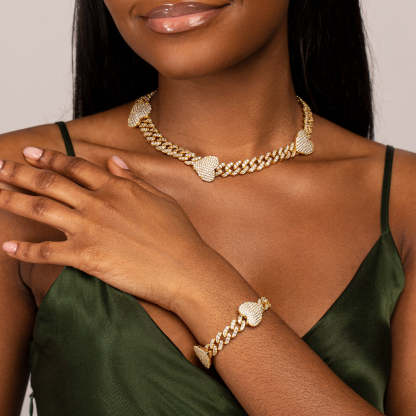Grandeur Cuban Hearts Jewelry Set-Mix MIx Style