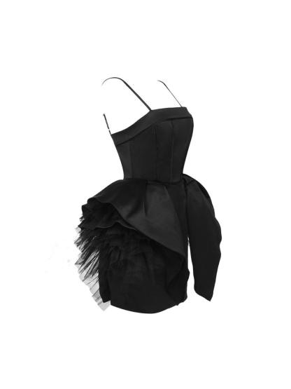 Gypsy Spaghetti Tulle Mini Dress-Mix MIx Style