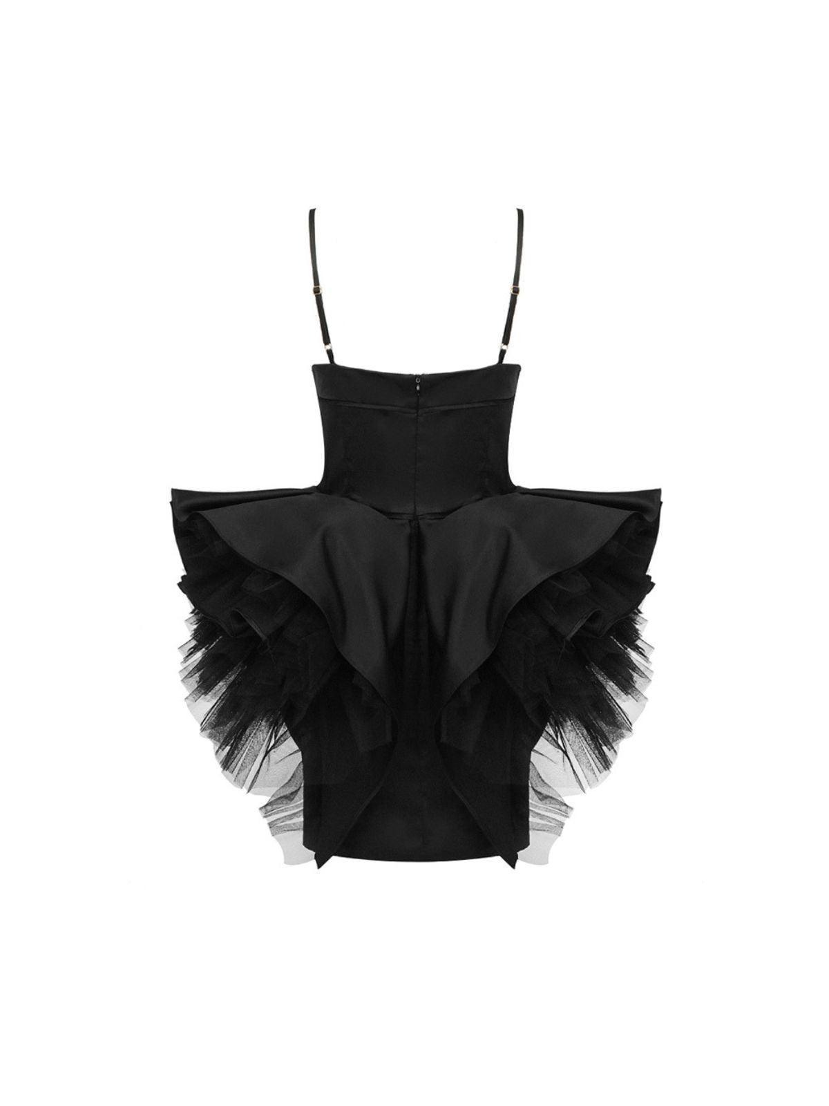 Gypsy Spaghetti Tulle Mini Dress-Mix MIx Style