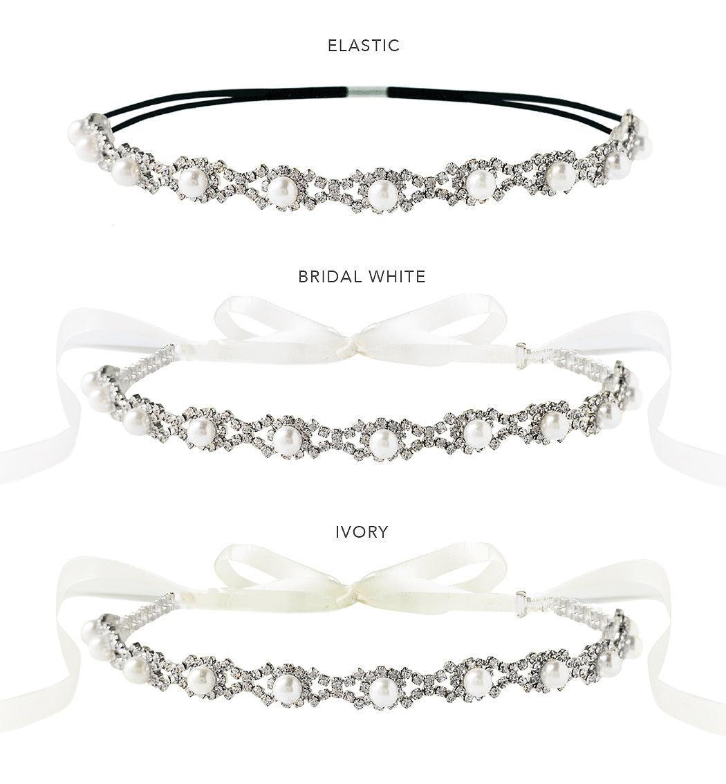 Pearl & Crystal 18K White Gold Headband | Mix Mix Style [Hot Seller]-Mix MIx Style